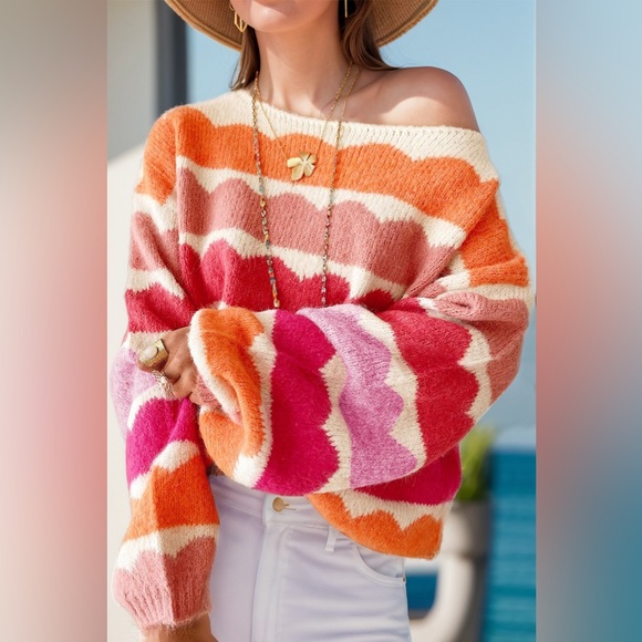 Synz Sweaters - Boat Neck Long Sleeve Sweater 10010037483